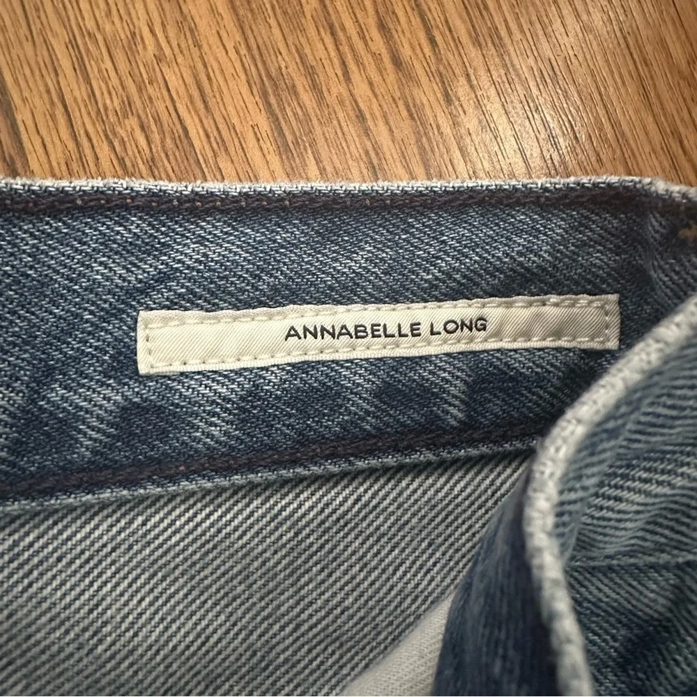 Citizens of Humanity Blue Denim Annabelle Long raw hem Shorts size 26 cotton